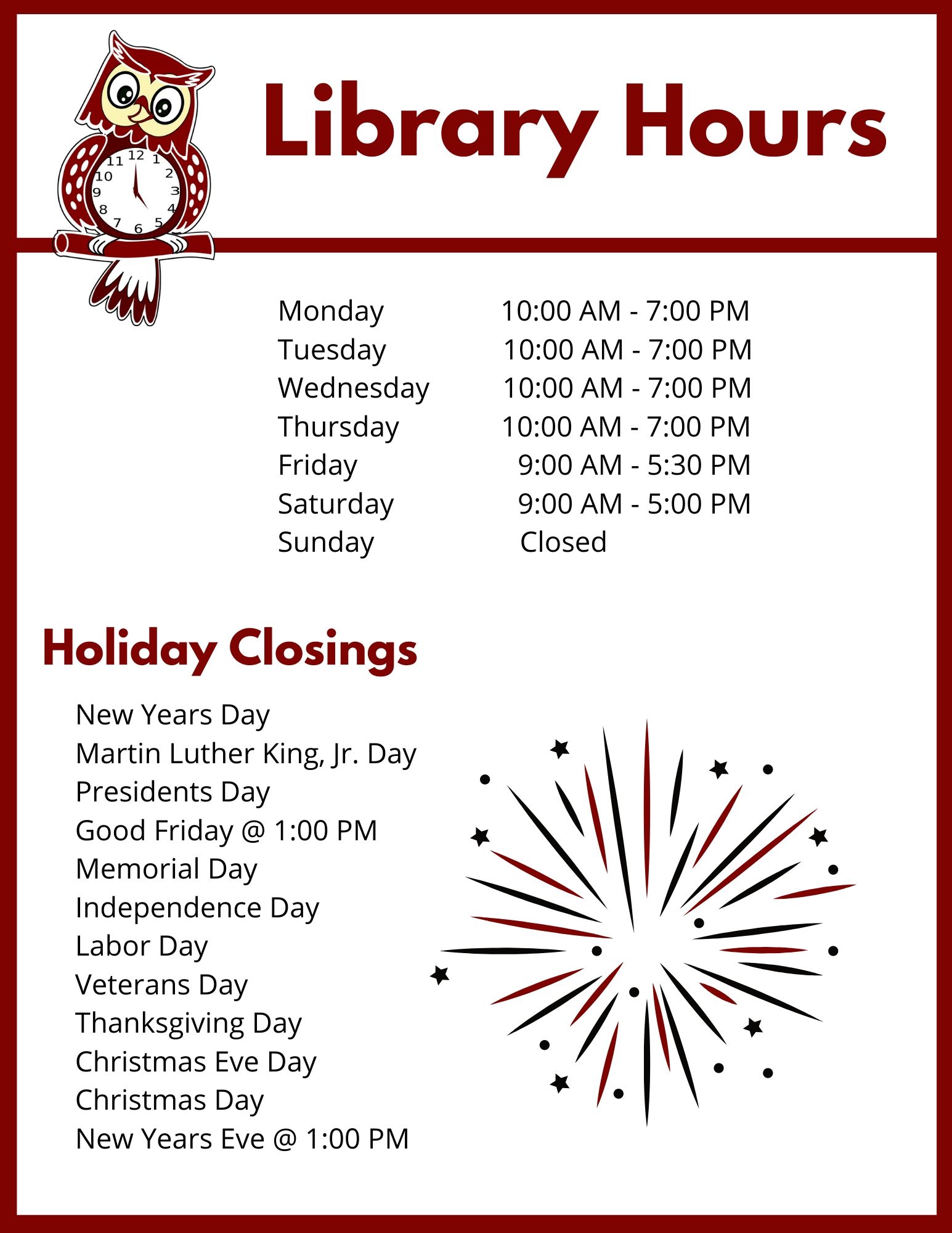 Library Hours